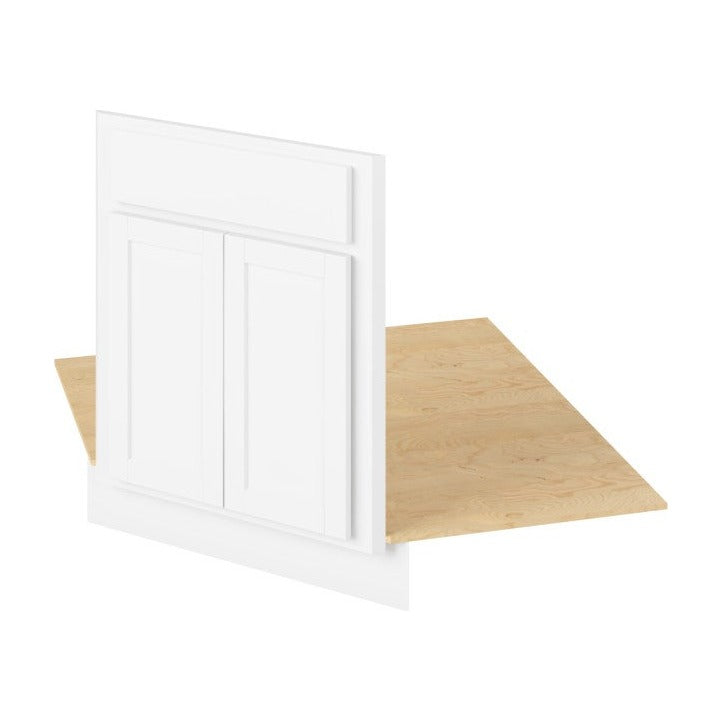 42"W Diagonal Corner Sink Front Cabinet with Double Doors in Hatteras Polar White