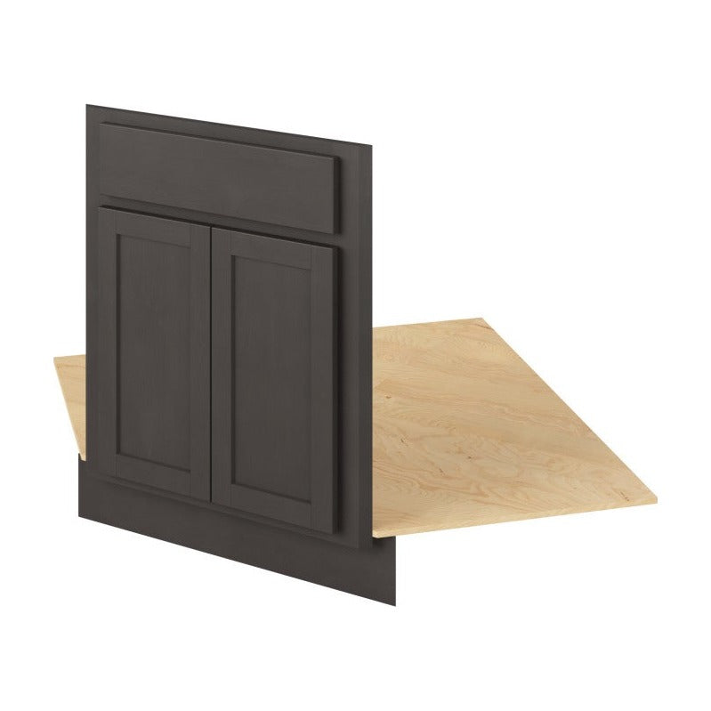 42"W Diagonal Corner Sink Front Cabinet with Double Doors in Hatteras Slate