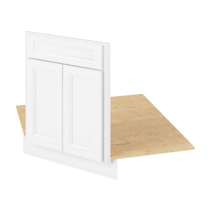 42"W Diagonal Corner Sink Front Cabinet with Double Doors in Maui Polar White