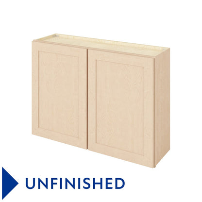 42"W x 30"H Wall Cabinet with Double Doors and Two Shelves in Catalina Unfinished