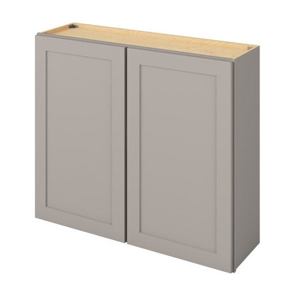 42"W x 36"H Wall Cabinet with Double Doors and Two Shelves in Catalina Pebble Grey