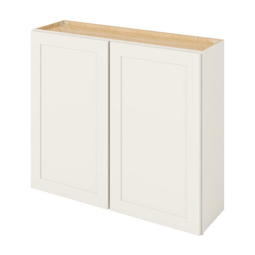 42"W x 36"H Wall Cabinet with Double Doors and Two Shelves in Catalina Shell White