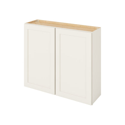 42"W x 36"H Wall Cabinet with Double Doors and Two Shelves in Catalina Shell White