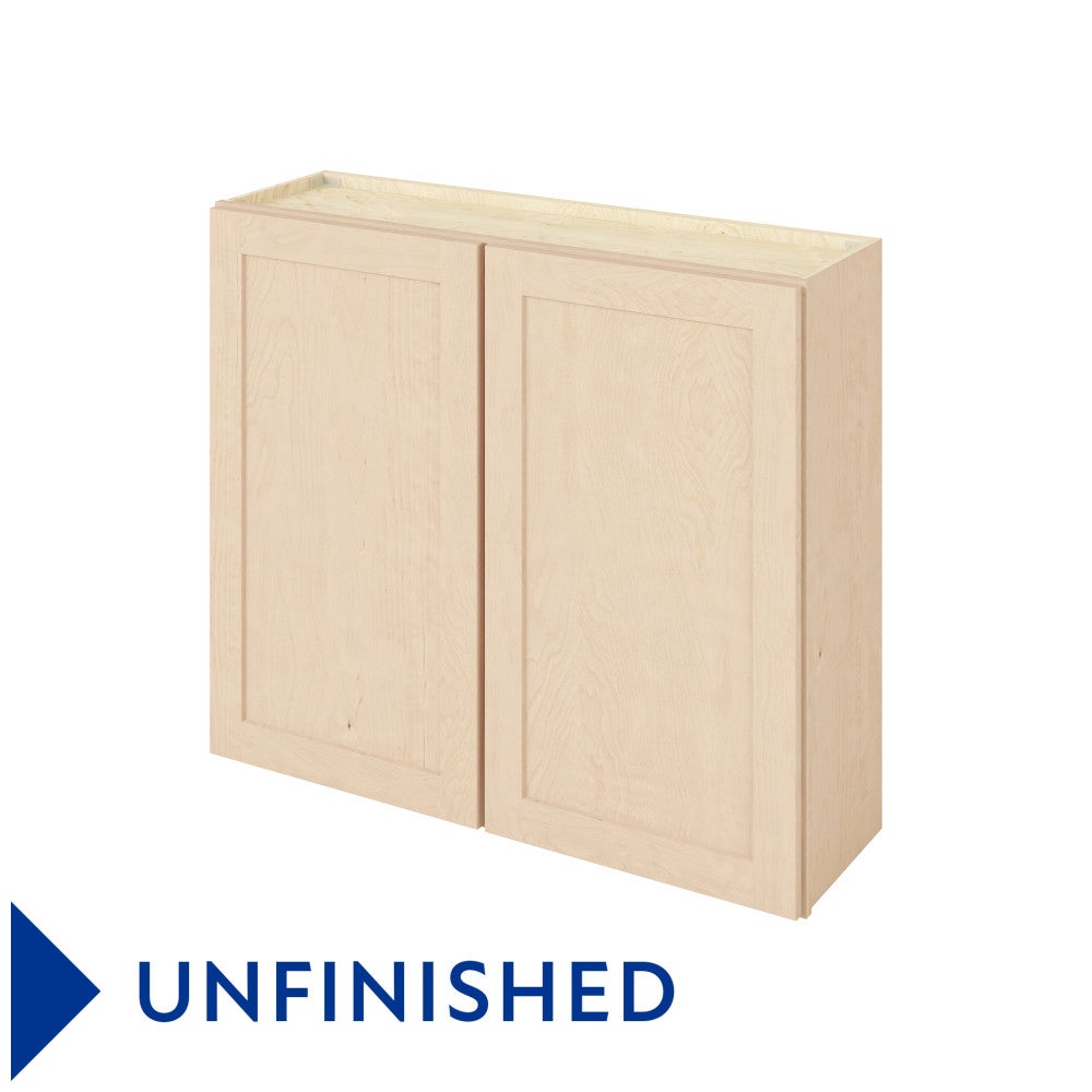 42"W x 36"H Wall Cabinet with Double Doors and Two Shelves in Catalina Unfinished