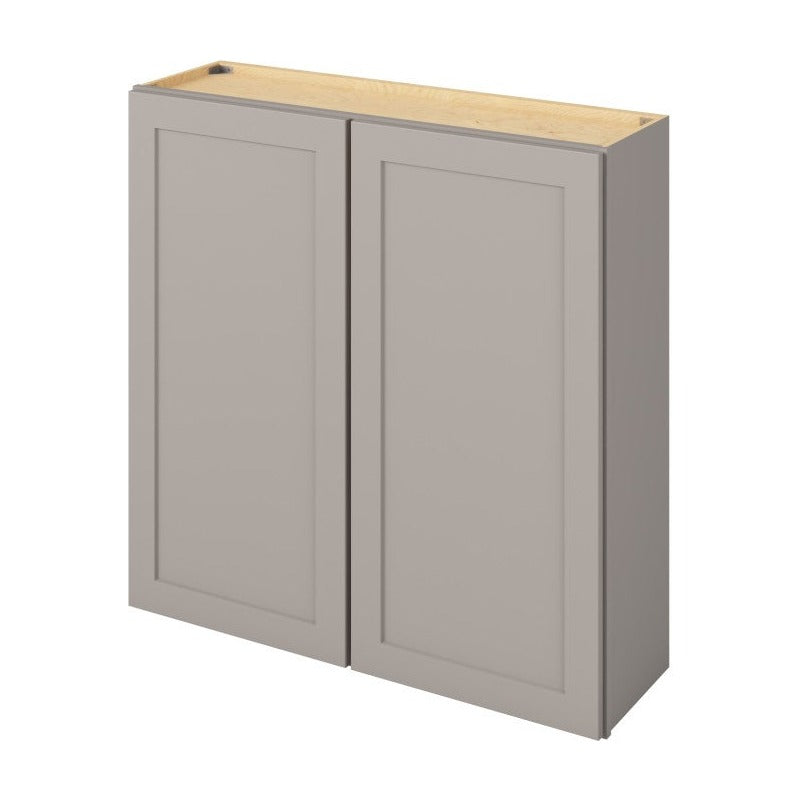 42"W x 42"H Wall Cabinet with Double Doors and Three Shelves in Catalina Pebble Grey
