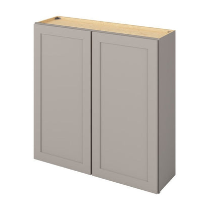 42"W x 42"H Wall Cabinet with Double Doors and Three Shelves in Catalina Pebble Grey
