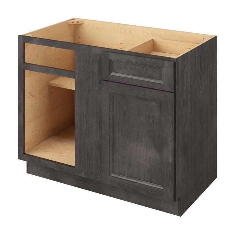 45" to 48"W Universal Blind Corner Base Cabinet with One Door and One Drawer in Maui Slate