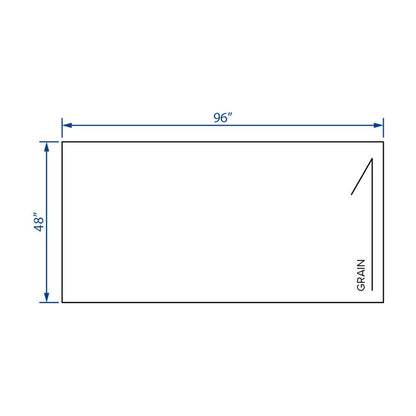 48"W x 96"H Vertical Grain Back Panel in Slate, view 2