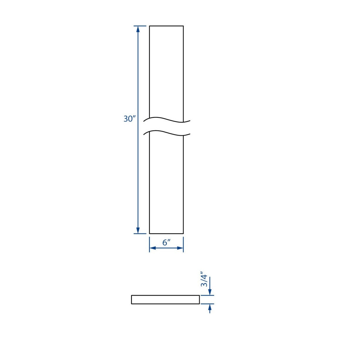 6"W x 30"H Wall Filler in Polar White, view 4