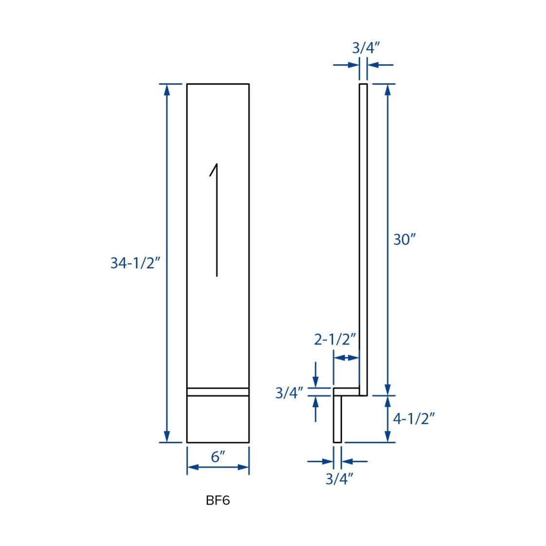 6"W x 34.5"H Base Filler in Pebble Grey, view 4
