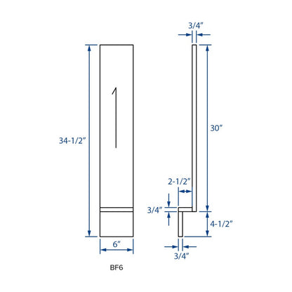 6"W x 34.5"H Base Filler in Pebble Grey, view 4