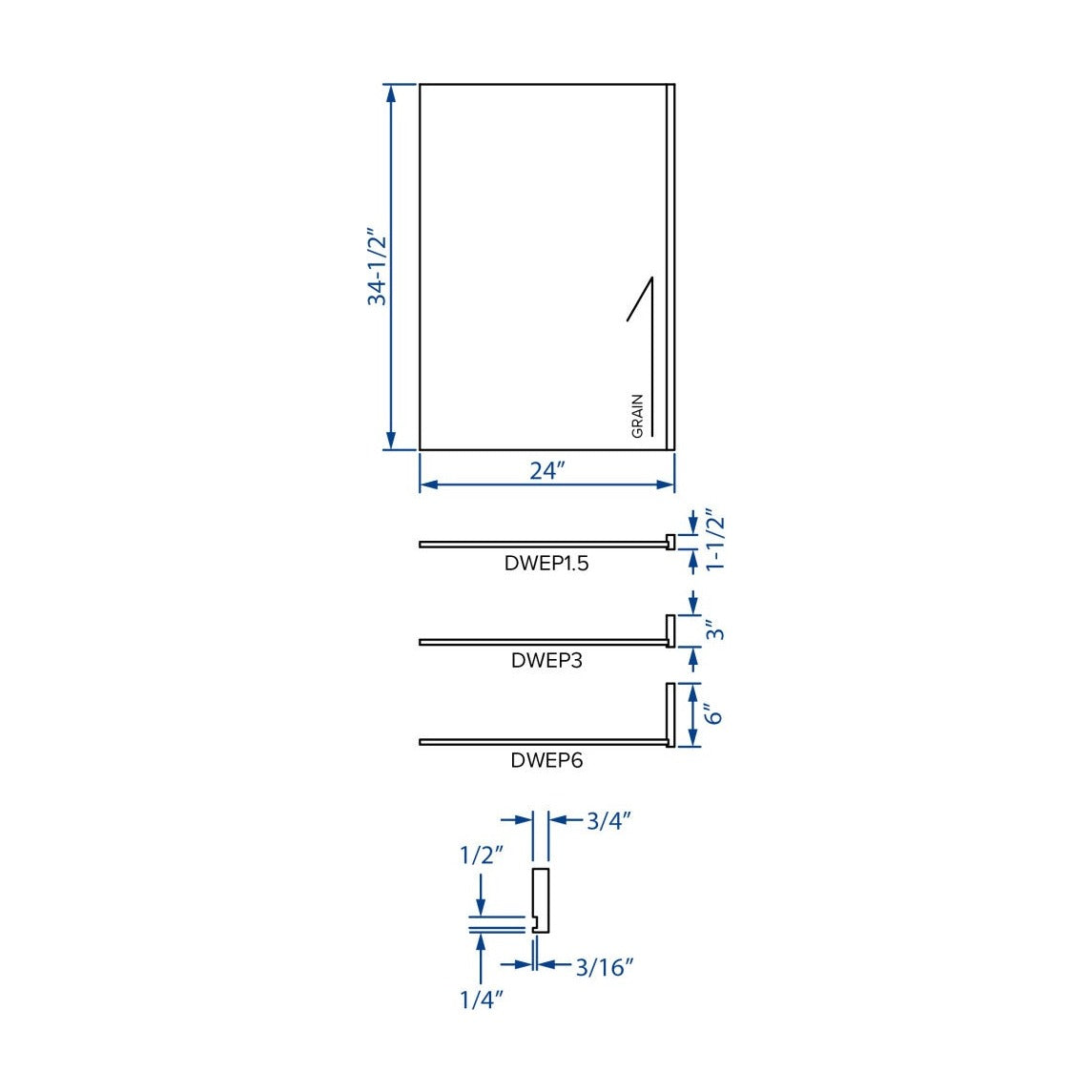 6"W x 34.5"H x 24"D Dishwasher End Panel in Espresso, view 2