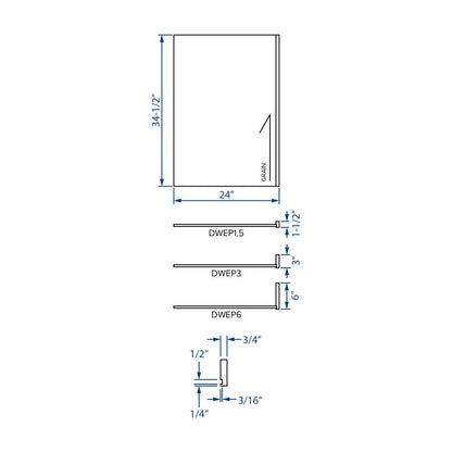 6"W x 34.5"H x 24"D Dishwasher End Panel in Pebble Grey, view 2