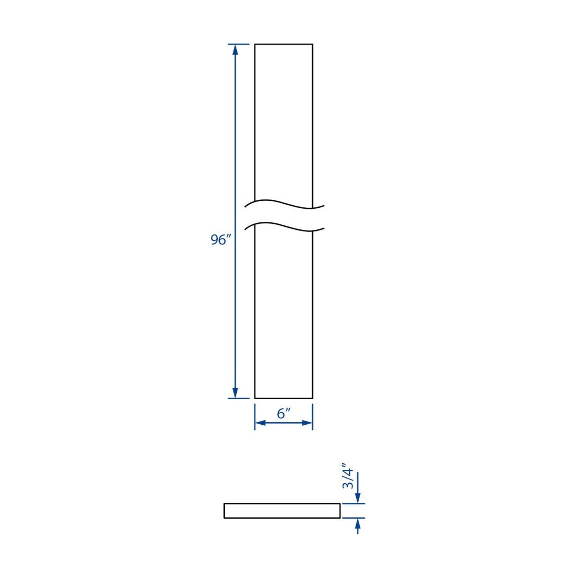 6"W x 96"H Tall Filler in Slate, view 2