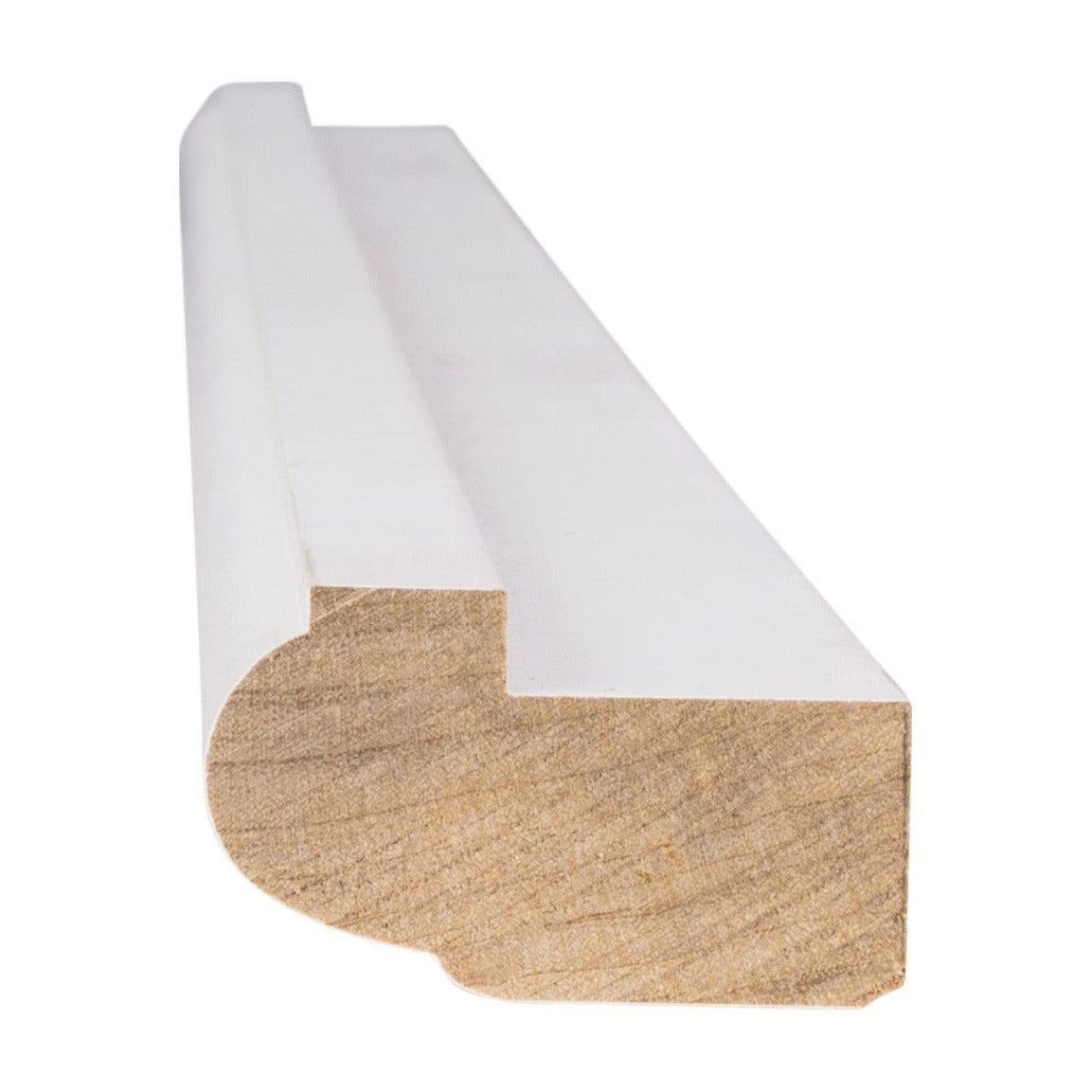 8'L Bull Nose Light Rail Molding in Polar White, view 2
