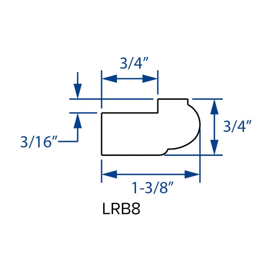 8'L Bull Nose Light Rail Molding in Polar White, view 4