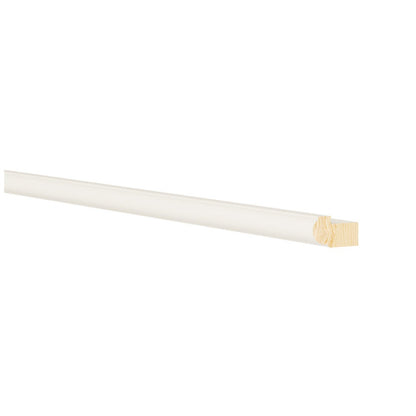 8'L Bull Nose Light Rail Molding in Shell White