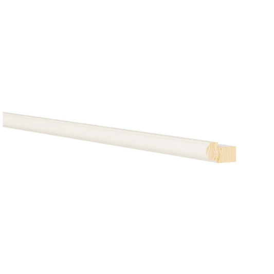 8'L Bull Nose Light Rail Molding in Shell White