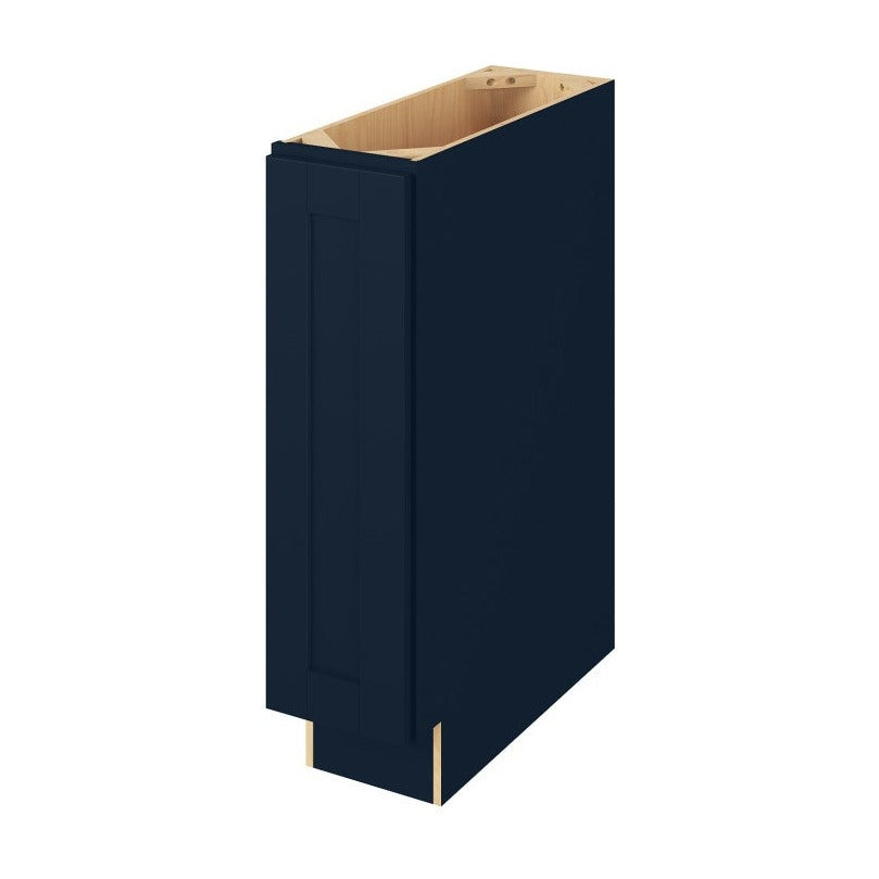 9"W Full Height Door Base Cabinet with One Door and Two Shelves in Catalina Nautical Blue
