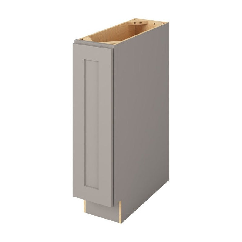9"W Full Height Door Base Cabinet with One Door and Two Shelves in Catalina Pebble Grey
