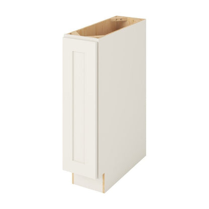 9"W Full Height Door Base Cabinet with One Door and Two Shelves in Catalina Shell White