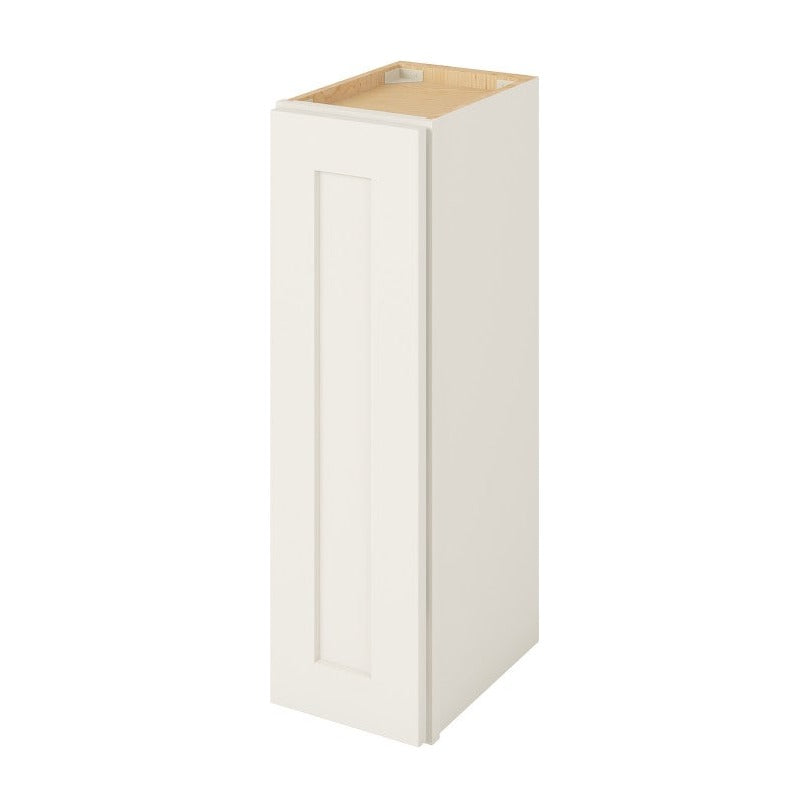9"W x 30"H Wall Cabinet with Single Door and Two Shelves in Catalina Shell White