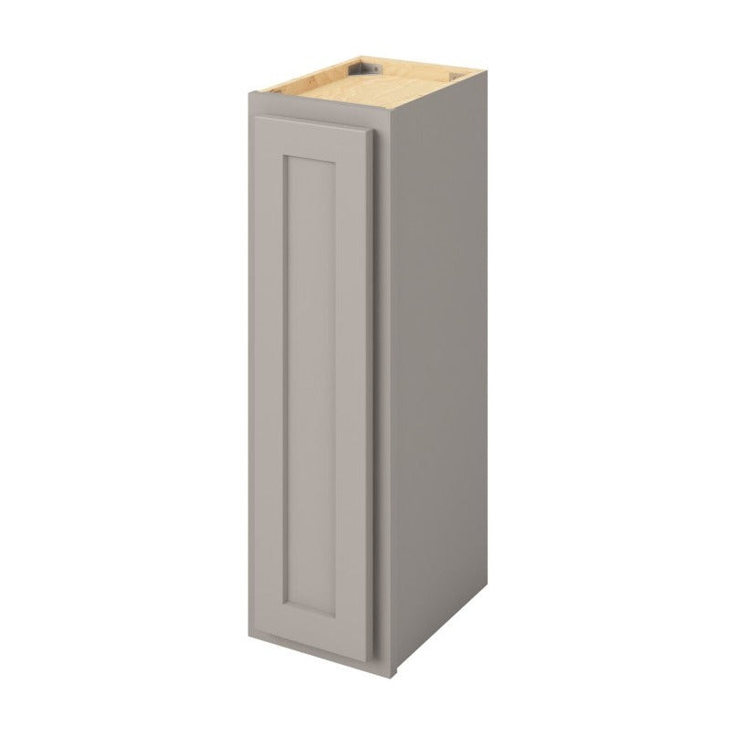 9"W x 30"H Wall Cabinet with Single Door and Two Shelves in Hatteras Pebble Grey