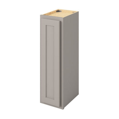 9"W x 30"H Wall Cabinet with Single Door and Two Shelves in Hatteras Pebble Grey