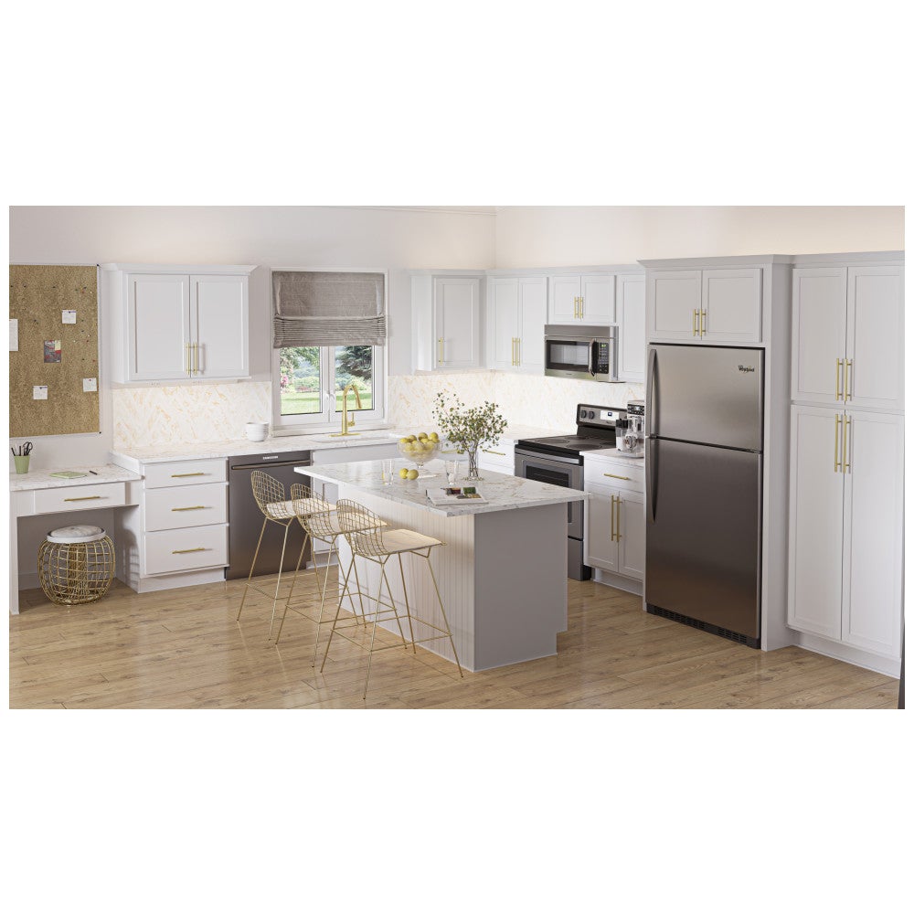 9"W x 30"H Wall Cabinet with Single Door and Two Shelves in Hatteras Polar White, view 3
