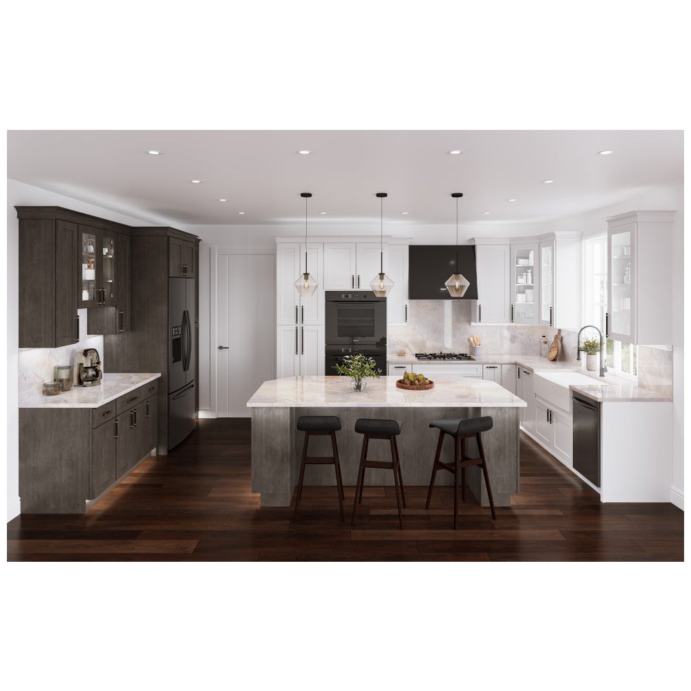 9"W x 36"H Wall Cabinet with Single Door and Two Shelves in Catalina Polar White, view 6
