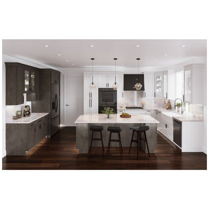 9"W x 36"H Wall Cabinet with Single Door and Two Shelves in Catalina Polar White, view 6