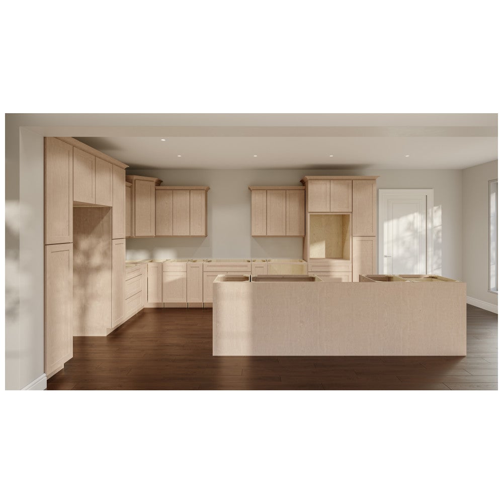 9"W x 36"H Wall Cabinet with Single Door and Two Shelves in Catalina Unfinished, view 3
