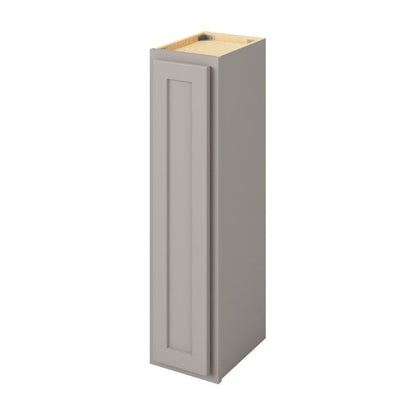 9"W x 36"H Wall Cabinet with Single Door and Two Shelves in Hatteras Pebble Grey