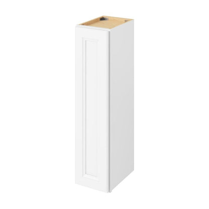 9"W x 36"H Wall Cabinet with Single Door and Two Shelves in Maui Polar White