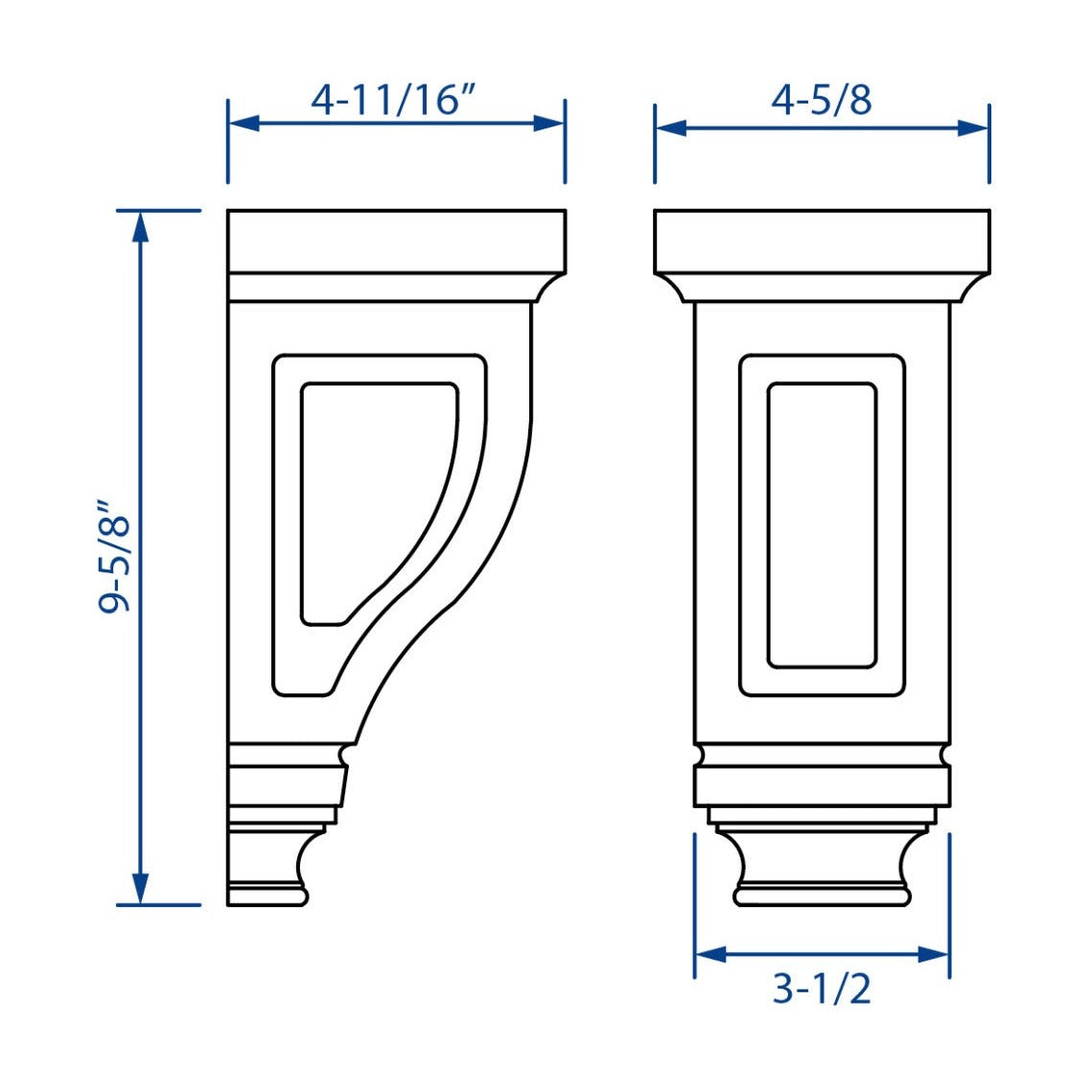 basic Corbel in Polar White, view 4
