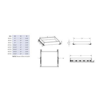 premium Soft Close Roll Out Tray for 33"W Base Cabinet, view 3
