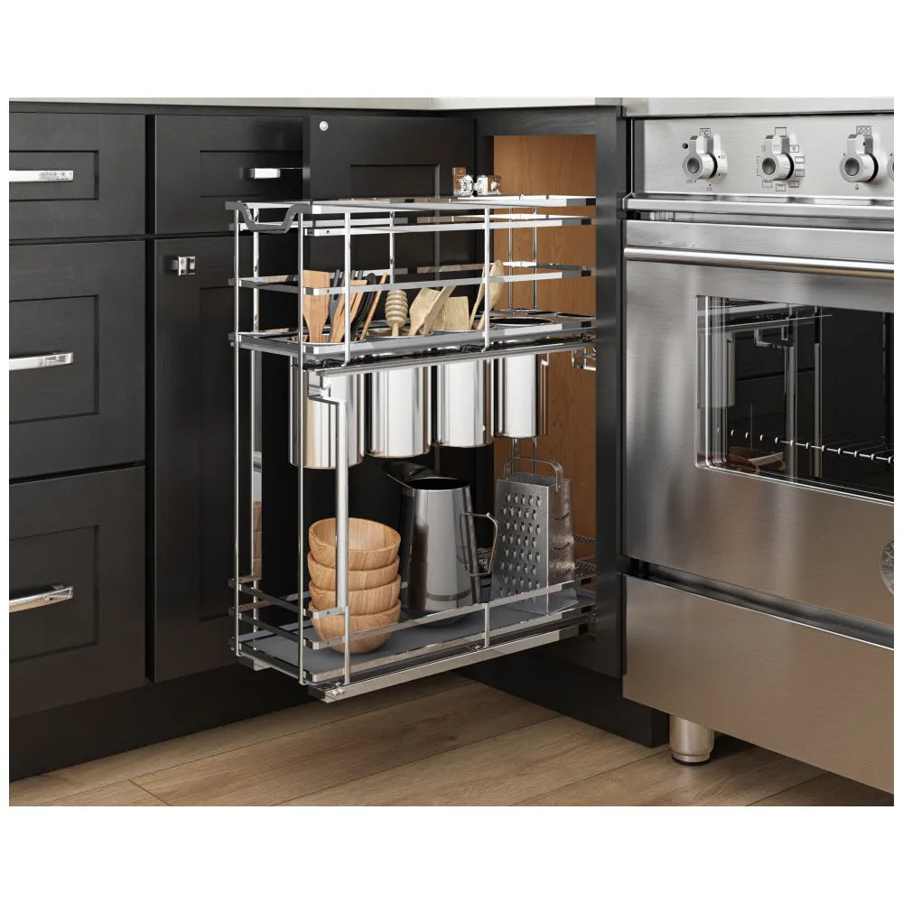 Rue 8" STORAGE WITH STYLE® Metal "No Wiggle" Soft-close Utensil Base Pullout