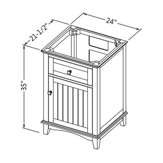 Savino 24" Single Bowl Freestanding Bathroom Vanity, alternate view