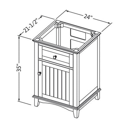 Savino 24" Single Bowl Freestanding Bathroom Vanity, alternate view