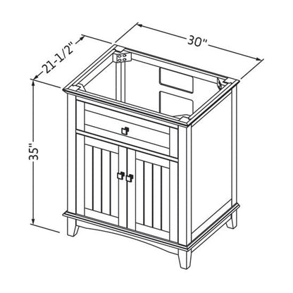 Savino 30" Single Bowl Freestanding Bathroom Vanity, alternate view
