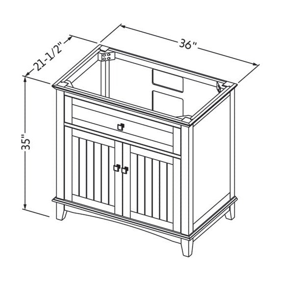 Savino 36" Single Bowl Freestanding Bathroom Vanity, alternate view