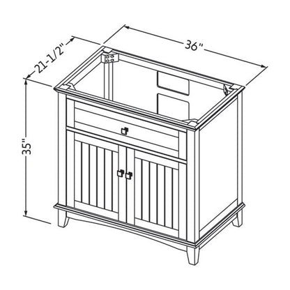 Savino 36" Single Bowl Freestanding Bathroom Vanity, alternate view