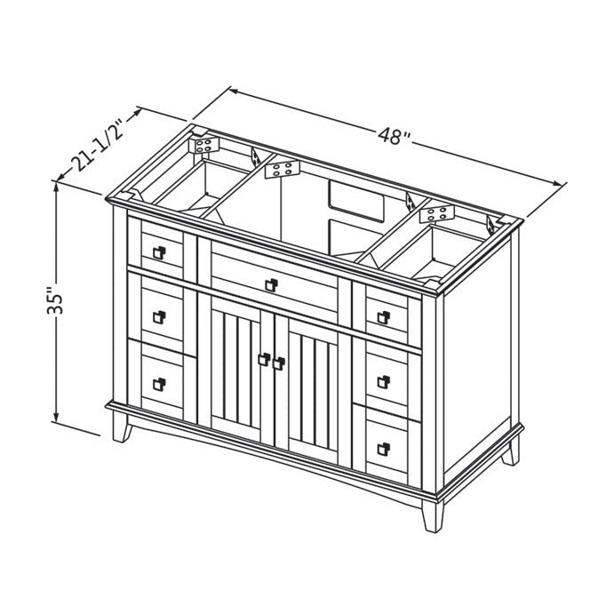 Savino 48" Single Bowl Freestanding Bathroom Vanity, alternate view