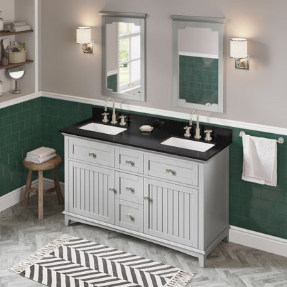 Savino 60" Double Bowl Freestanding Bathroom Vanity, alternate view