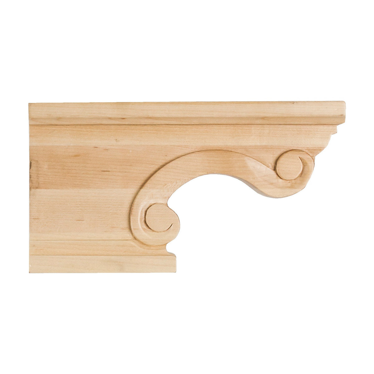 Scrolled Corner Wood Pedestal Foot, 8-1/4" x 1-1/2" x 4-1/2", Left