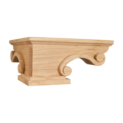 Scrolled Corner Wood Pedestal Foot, 8-1/4" x 8-1/4" x 4-1/2", Corner