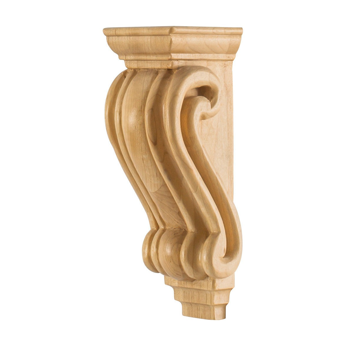 Scrolled Wood Corbel, 2-9/16" x 2-7/16" x 7"