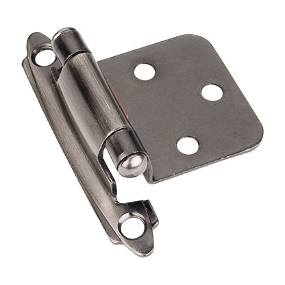 Self-Closing Face Frame Flush Hinge, Brushed Pewter