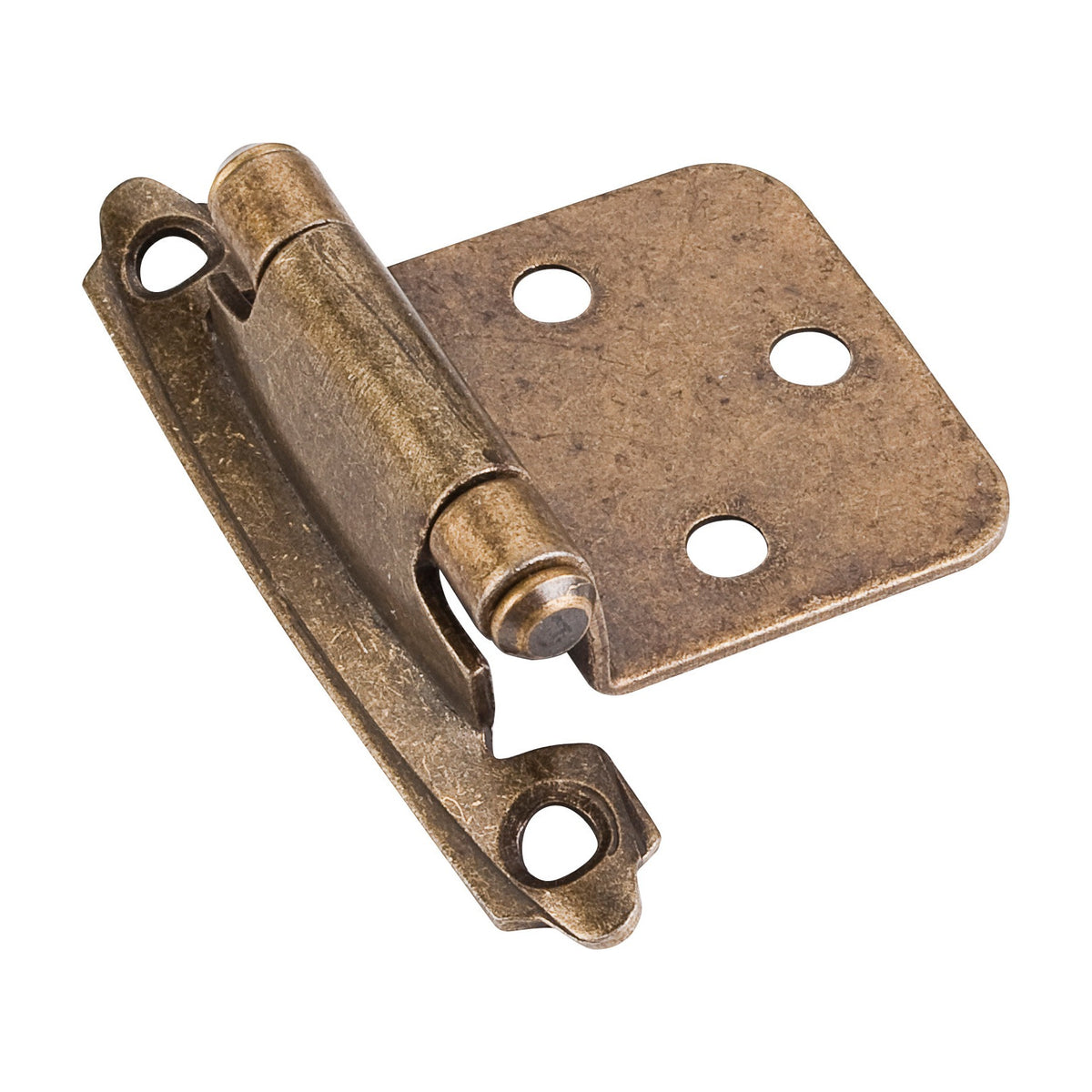 Self-Closing Face Frame Flush Hinge, Burnished Brass