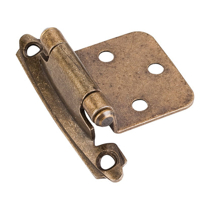 Self-Closing Face Frame Flush Hinge, Burnished Brass